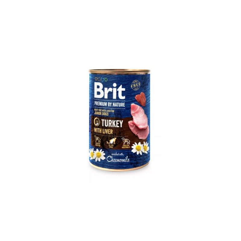 Brit, Premium by Nature, indyk wątróbka, puszka 400g