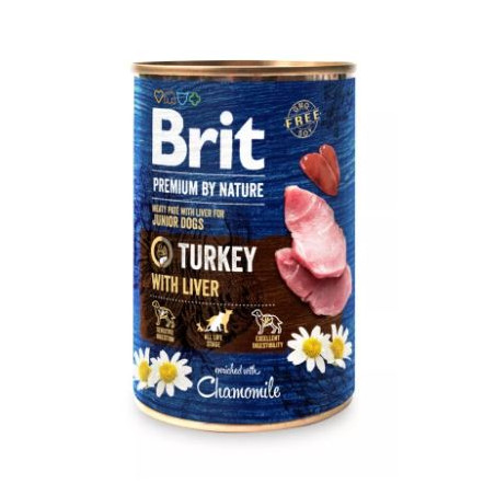 Brit, Premium by Nature, indyk wątróbka, puszka 400g